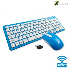Kit Teclado + Mouse sem Fio XC-CB-04 X-Cell - Azul